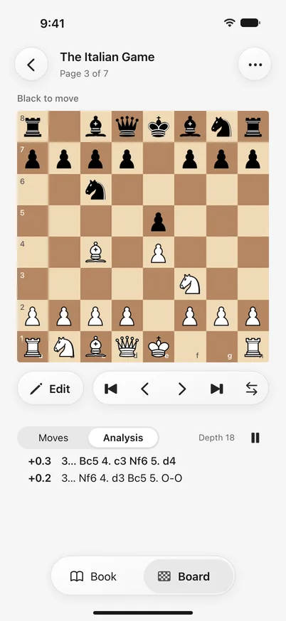 The compact iPhone layout showing the chessboard.