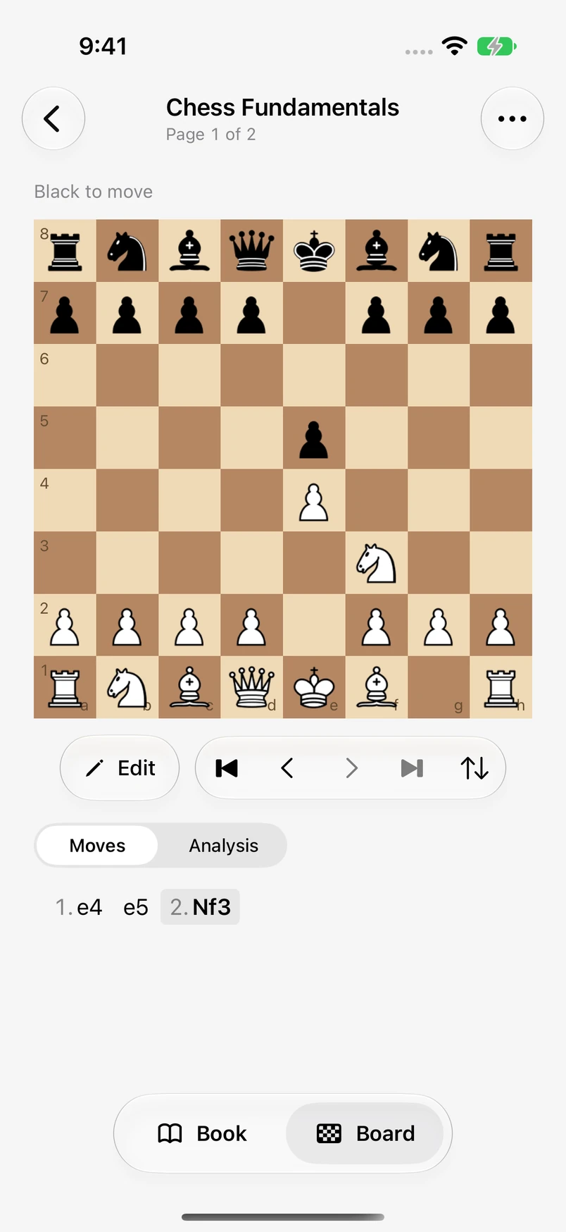 The compact iPhone layout showing the chessboard.